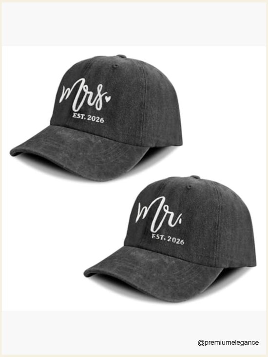 Adjustable Cotton Baseball Cap Set for Couples Wedding Gifts
